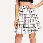 Shein Box Pleated Grid Skirt