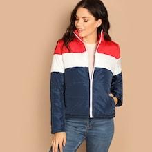 Shein Zip Up Cut And Sew Coat
