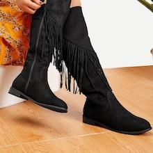 Shein Tassel Detail Knee High Boots