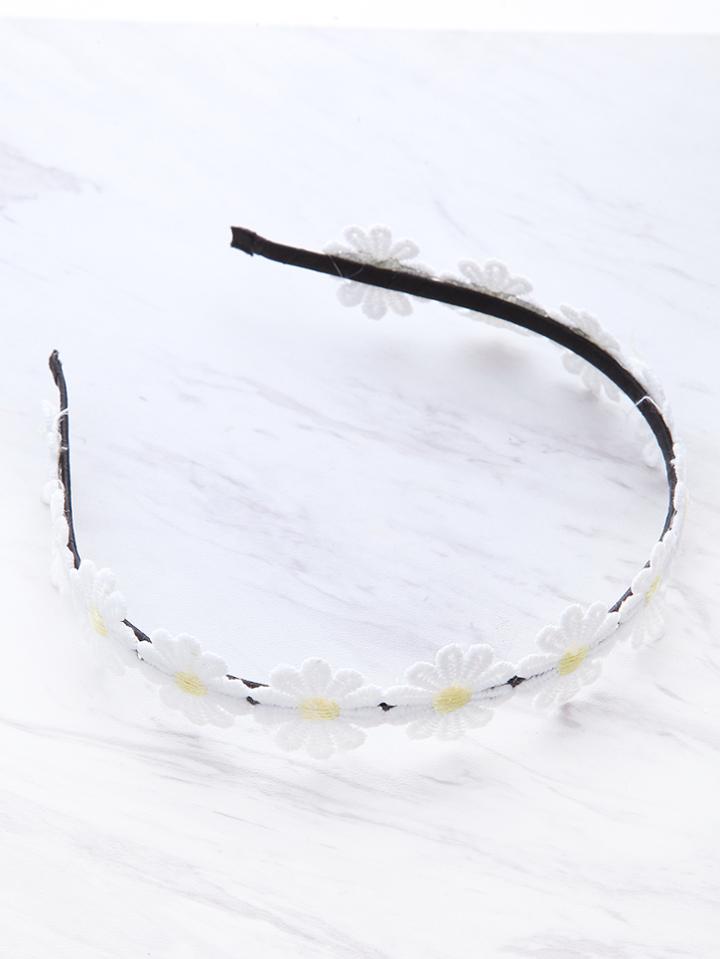 Shein White Flower Cute Hair Band