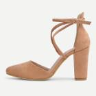 Shein Criss Cross Block Heeled Pumps