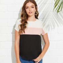 Shein Cut And Sew Curved Hem Top