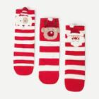 Shein Christmas Kids Striped Socks 3pairs