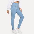 Shein Button Front Washed Jeans