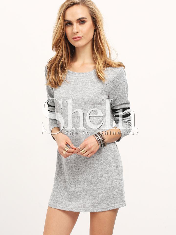 Shein Grey Color Block Loose Dress