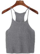 Shein Grey Spaghetti Strap Mohair Cami Top