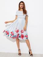 Shein Mixed Print Fit & Flare Dress