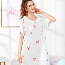 Shein Cherry Print Striped Night Dress