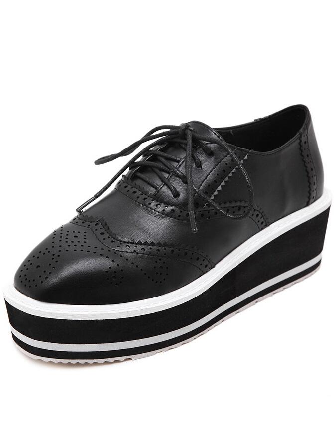 Shein Black Lace Up Pierced Flats