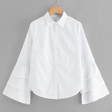 Shein Layered Sleeve Striped Blouse