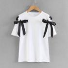 Shein Ribbon Lace Up Tee
