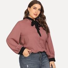 Shein Plus Self-tie Bow Top