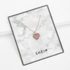 Shein Two Tone Heart Pendant Necklace