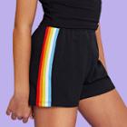 Shein Girls Striped Sideseam Elastic Waist Shorts