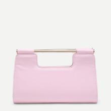 Shein Pu Clutch Bag With Metal Handle