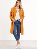 Shein Orange Drop Shoulder Sherpa Coat