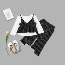 Shein Toddler Girls Striped Top With Pants