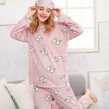 Shein Cartoon Eye Print Pj Set With Eye Mask