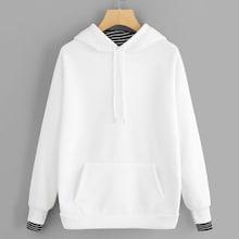 Shein Contrast Trim Drawstring Hoodie