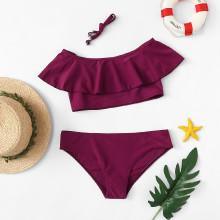 Shein Girls Plain Bikini Set