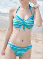 Rosewe Push Up Padded Green Three Piece Bikini Set
