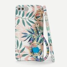 Shein Leaf Print Circle Pendant Iphone Case