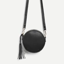 Shein Tassel Detail Zip Around Round Crossbody Bag