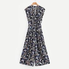 Shein All Over Florals Surplice Neckline Wide Leg Jumpsuit