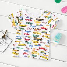 Shein Boys All Over Cartoon Car Print Tee