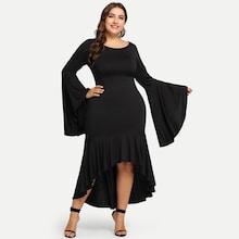 Shein Plus Ruffle Hem Flounce Sleeve Dress