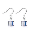 Shein Square Crystal 925 Sterling Silver Drop Earrings