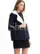 Shein Navy Long Sleeve Lapel Jacket