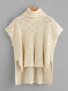 Shein Turtleneck Dolman Sleeve Slit Side High Low Sweater