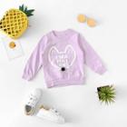 Shein Toddler Girls Letter Print Pom Pom Detail Sweatshirt