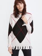 Shein Geometric Pattern Hollow Frayed Sweater