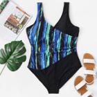 Shein Plus Colorblock Wrap Swimsuit