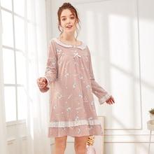 Shein Cat Print Ruffle Hem Night Dress