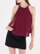 Shein Red Studded Loose Cami Top