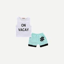 Shein Boys Letter Print Tee & Shorts