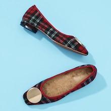 Shein Metal Detail Plaid Flats