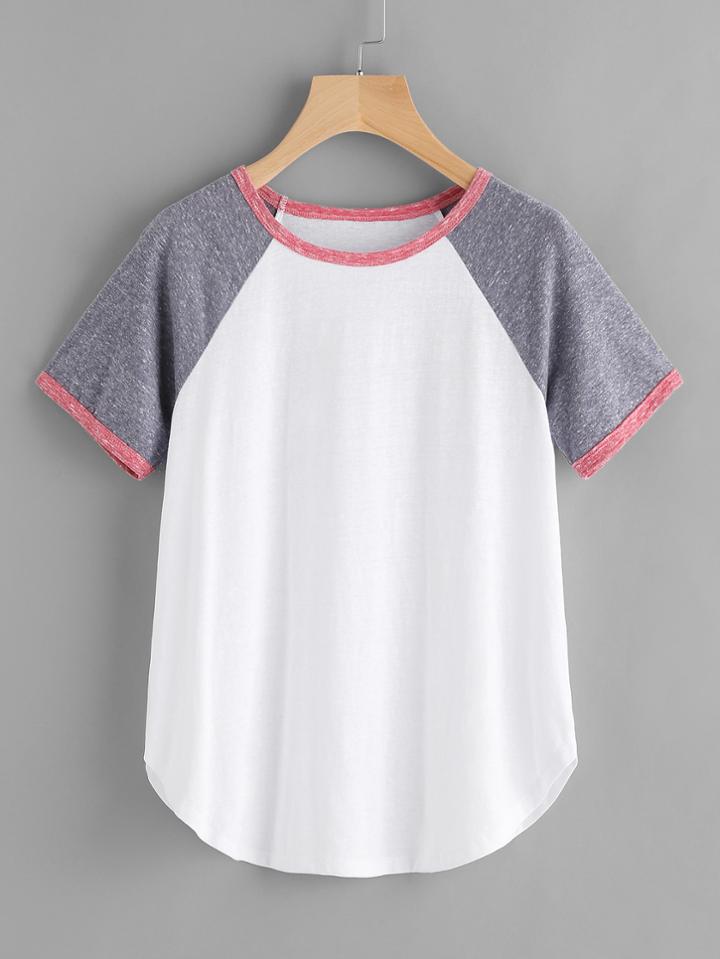 Shein Contrast Binding Raglan Sleeve Tee