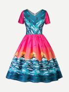 Shein V Neckline Color Block Dress