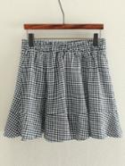 Shein Elastic Waist Gingham Ruffle Hem Skirt Shorts