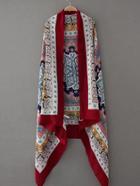 Shein Tribal Print Scarf With Fringe