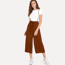 Shein Knot Front Pocket Side Cami Pants