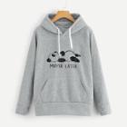 Shein Letter And Panda Print Hoodie