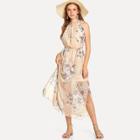Shein All Over Florals Open Back Chiffon Dress