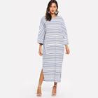 Shein Pocket Split Striped Dress