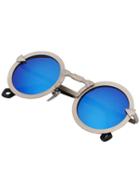 Shein Silver Bold Metallic Frame Round Sunglasses