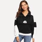 Shein Colorblock Zip Up Sweatshirt